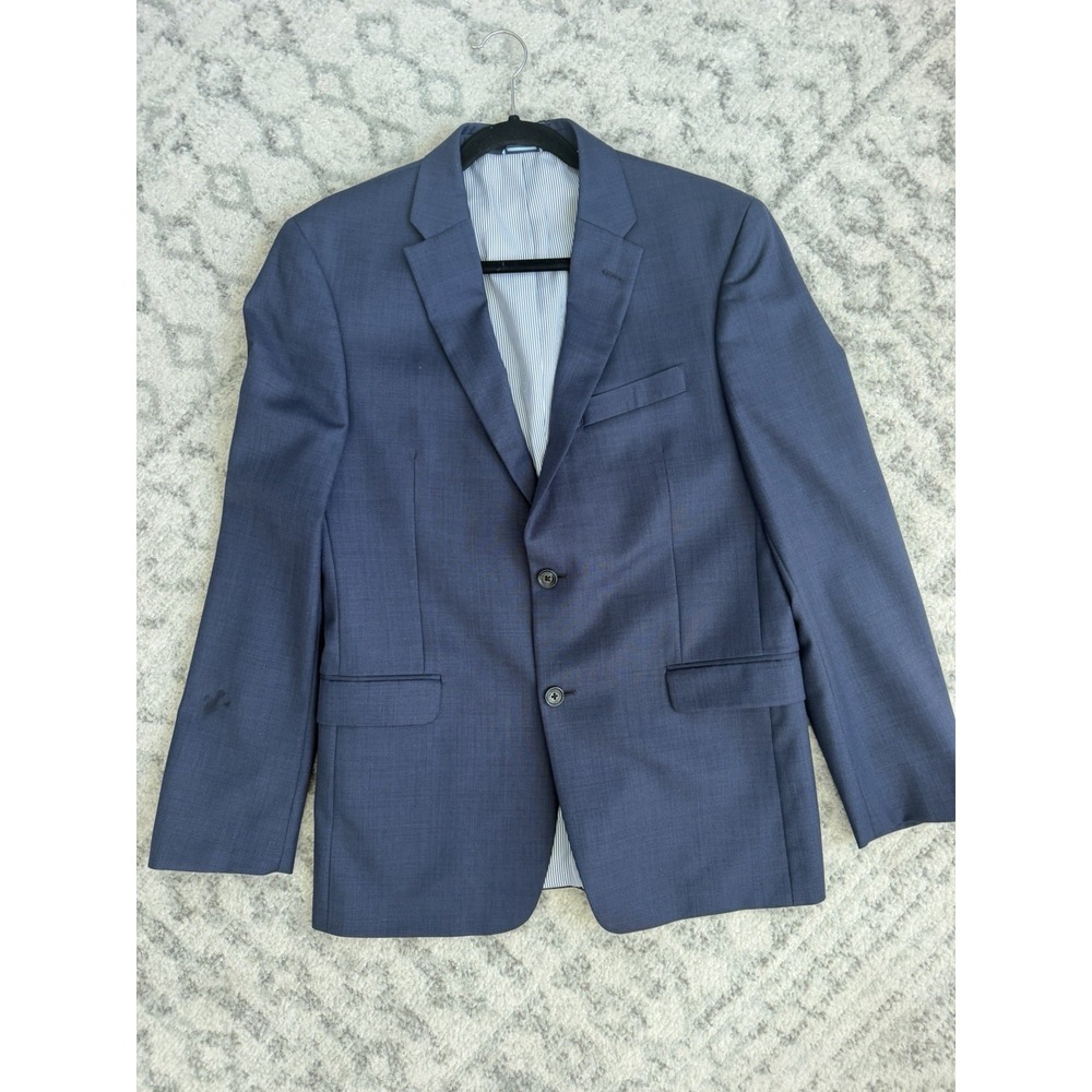 Tommy Hilfiger Mens Blazer 40R Blue 100% Wool Two Button Sport Coat Jacket